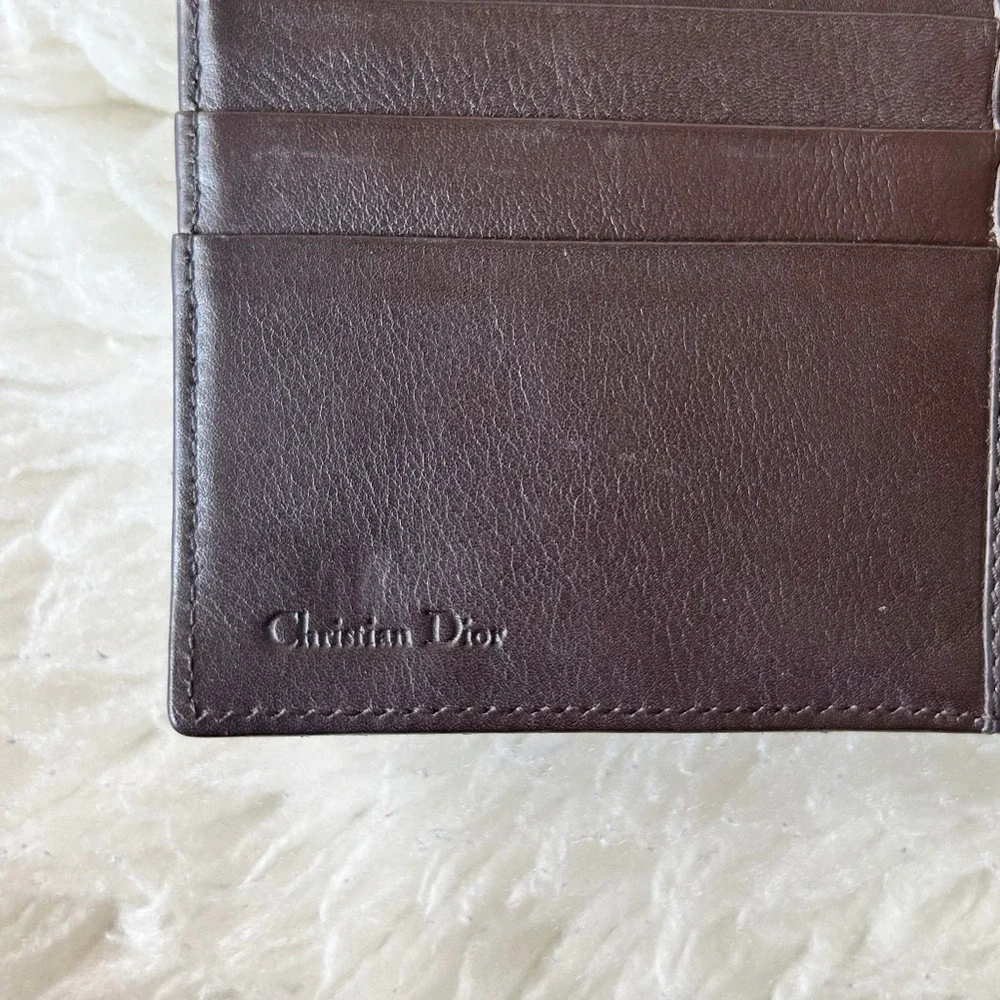Dior Saddle Wallet Vintage Dark Brown Ostrich Leather - Picture 8 of 12